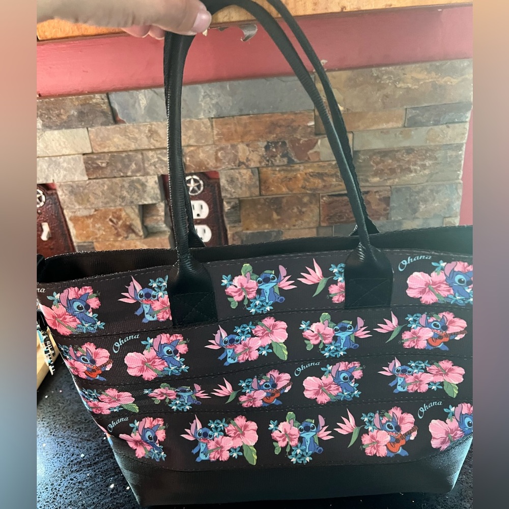 Disney Harvey’s Stitch Black Floral Tote Bag